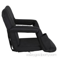 Zeny Set of 2 Portable Stadium Seat Chair, Reclining Seat Black Bleachers 5 Positions   